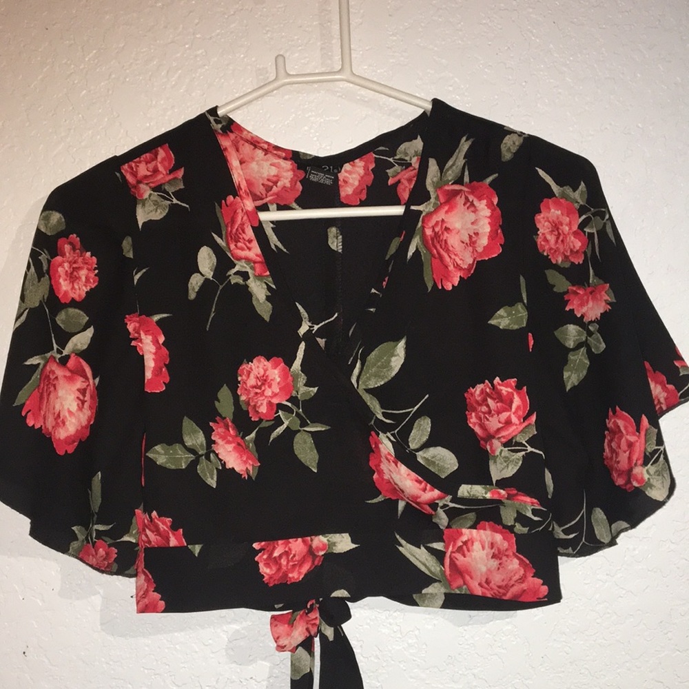 Rose crop top shirt